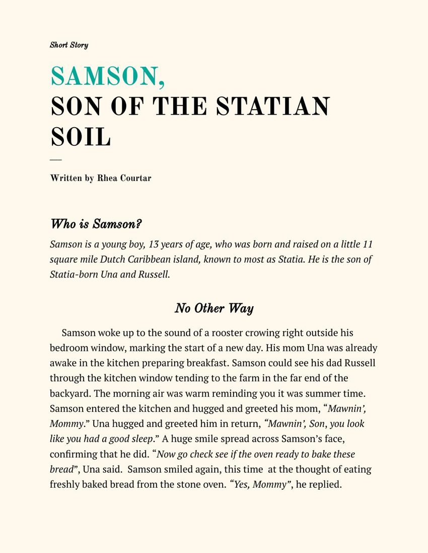 Samson, Son of the Statian Soil, a short story by Rhea Courtar
